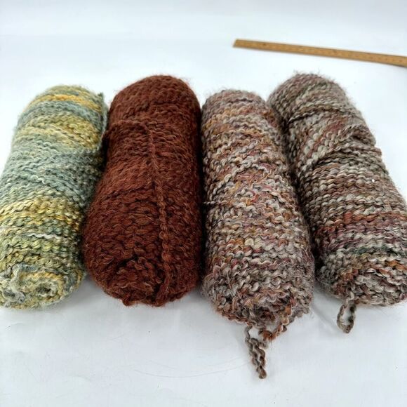 Lion Brand Homespun Mixed Lot Bulky Yarn Earthy Neutrals Green Brick Red 4 Skein - Picture 5 of 7